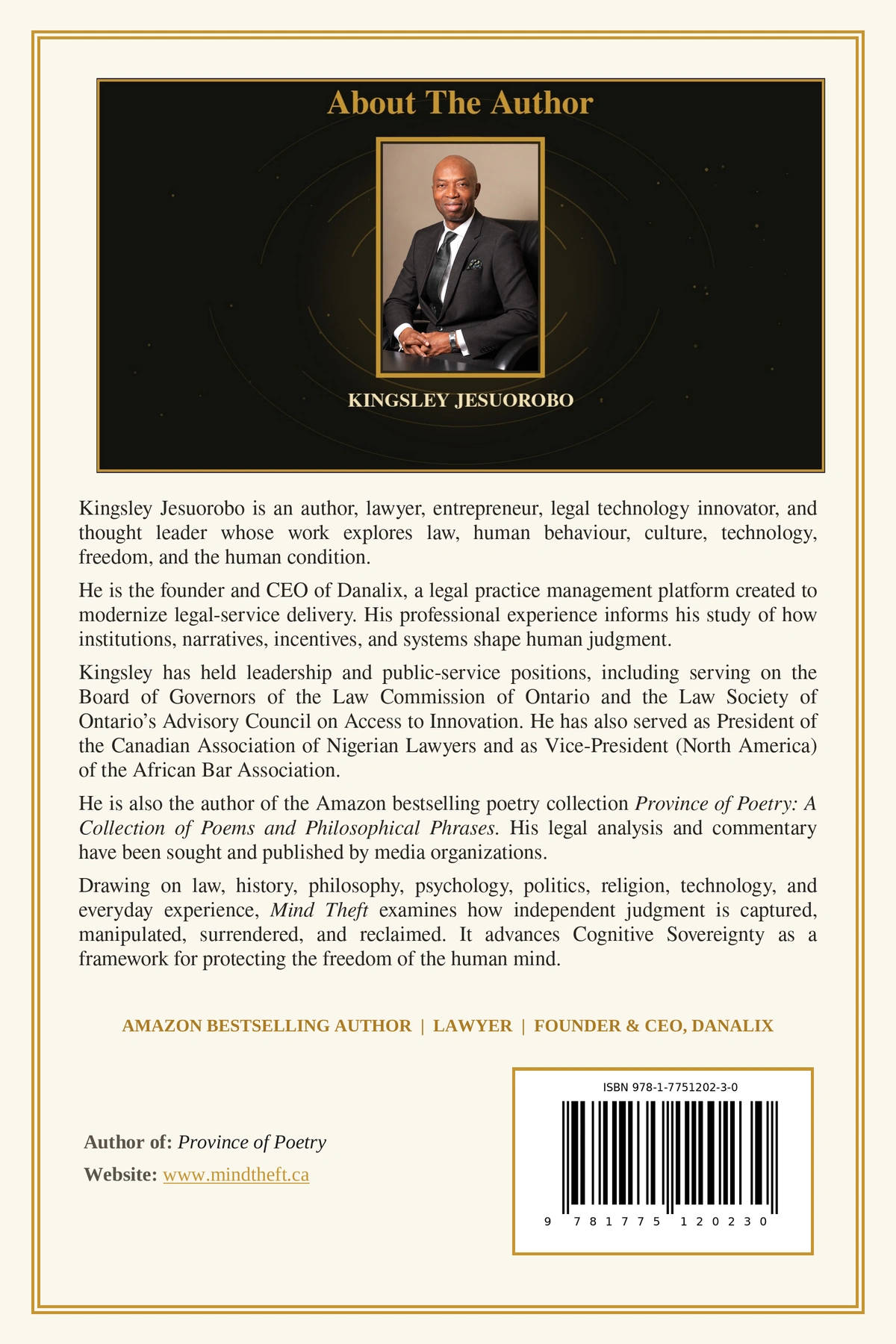 Back cover of Mind Theft